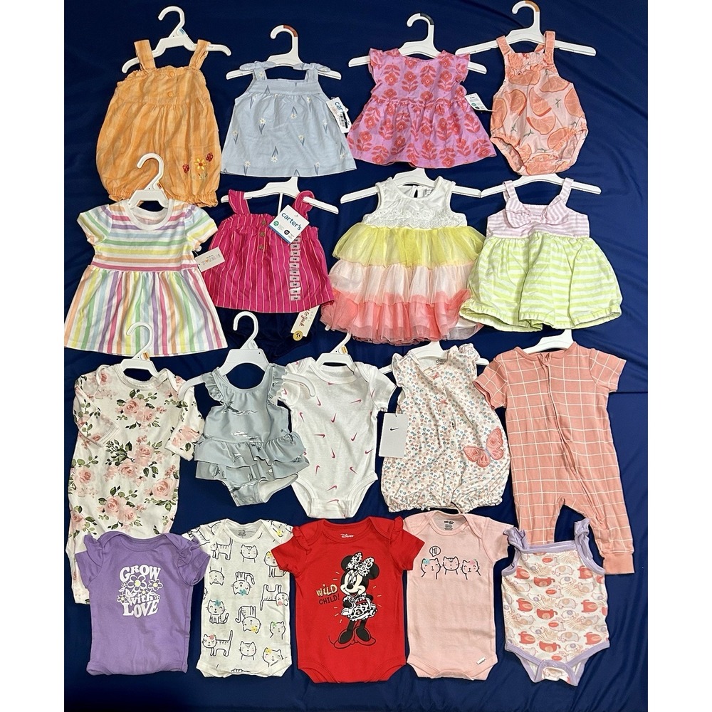 Huge Lot Baby Girls Clothes 3 6 Months NEW & EUC Summer Dress Carters Nike 3m 6m
